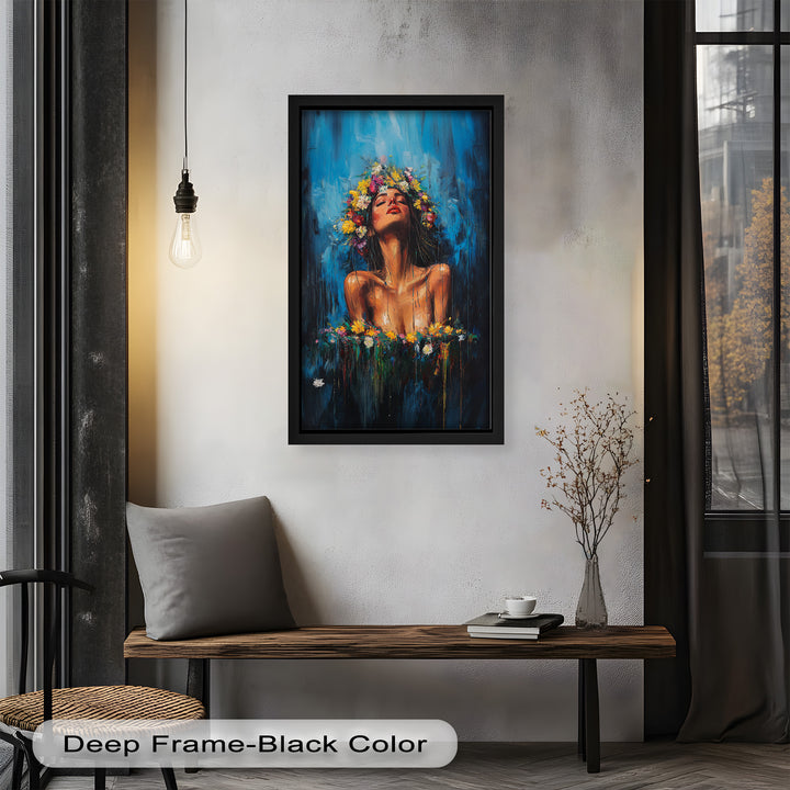 Floral Reverie – Ethereal Woman with Flower Crown Oil Painting