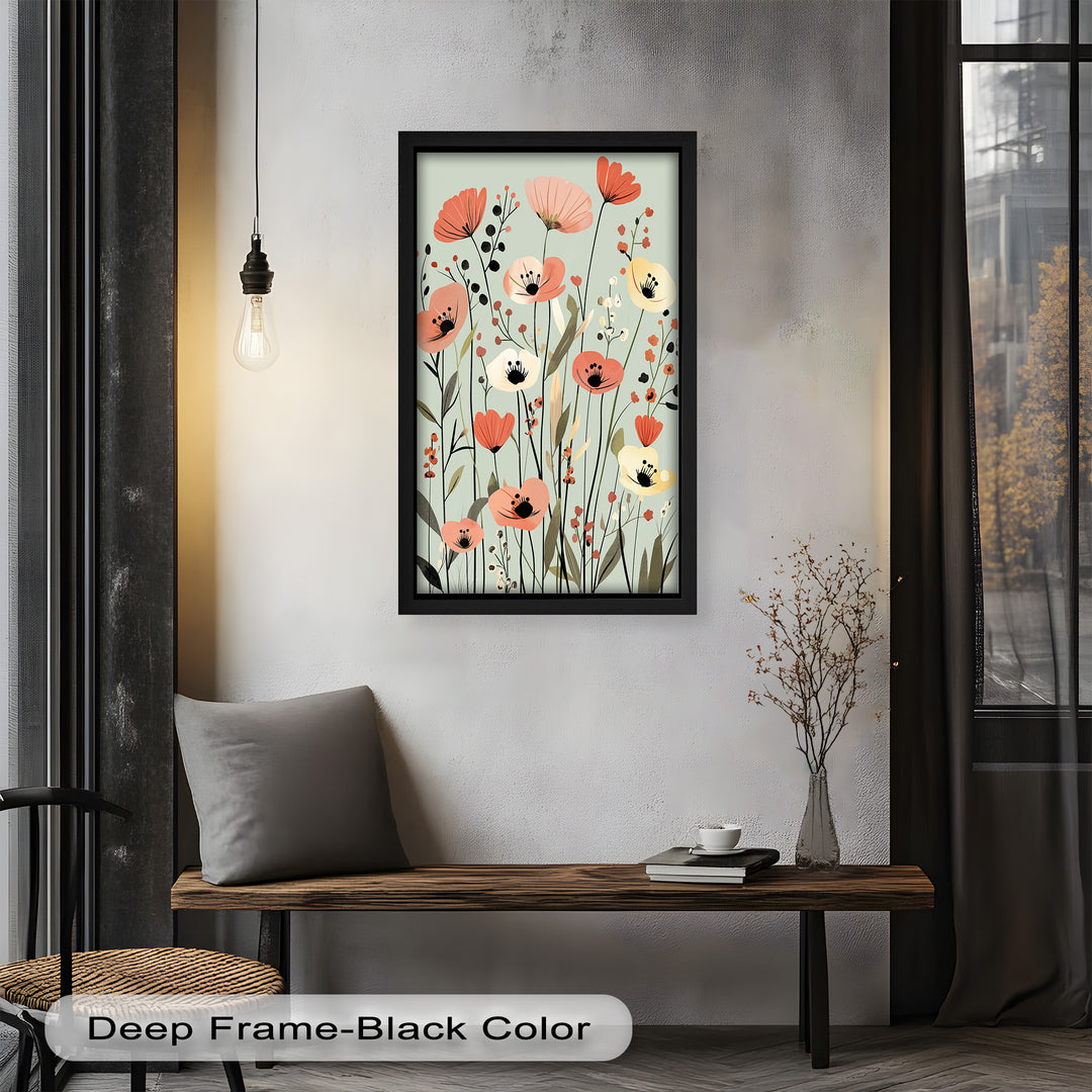 Wild Meadow Whispers – Boho Blumen Ölgemälde
