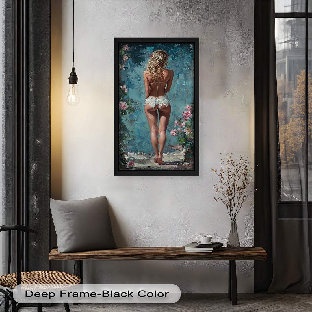 Garden Muse – Romantic Floral Nude Oil Painting