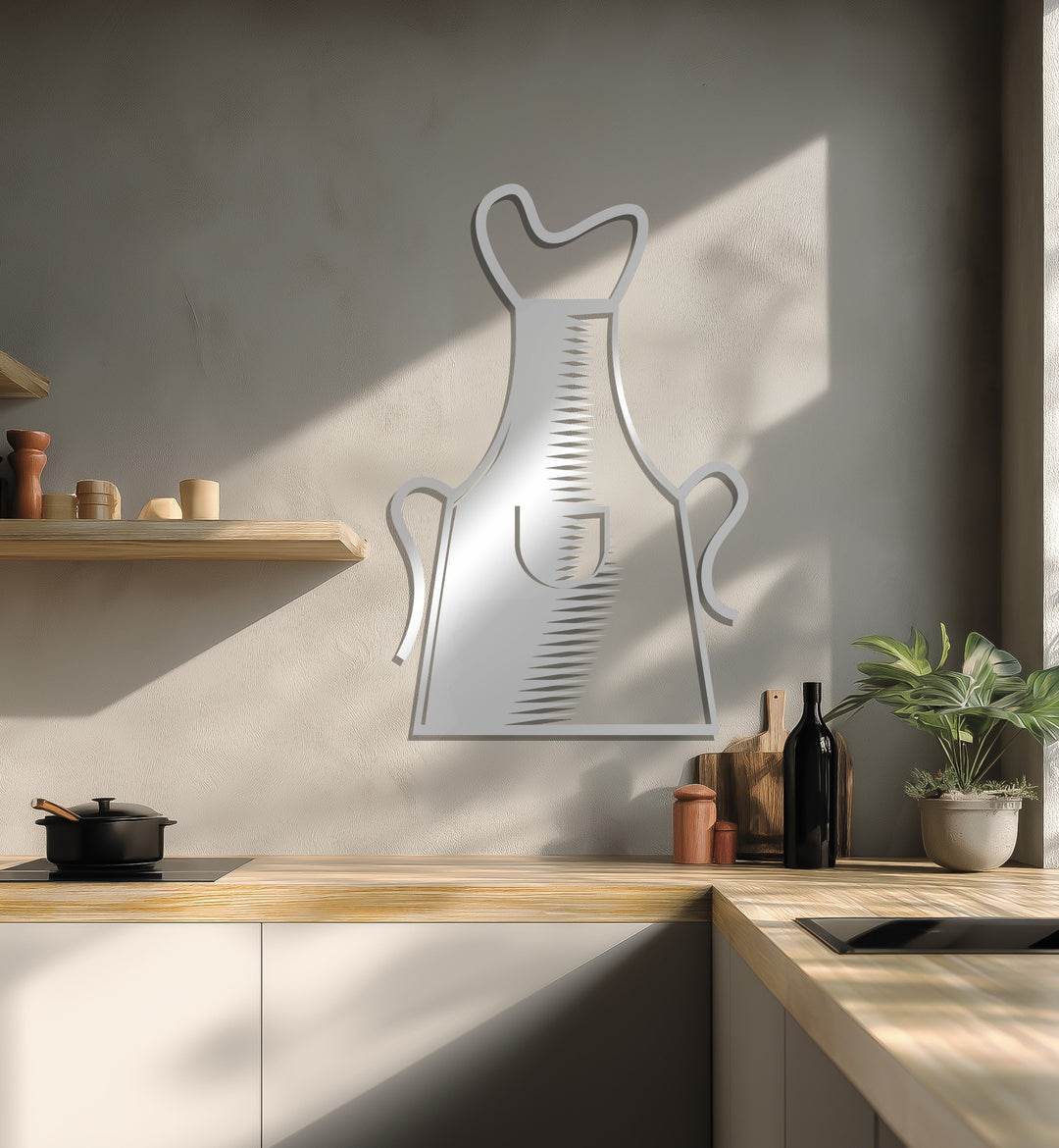 Chef Apron Silhouette – Modern Kitchen Metal Wall Art