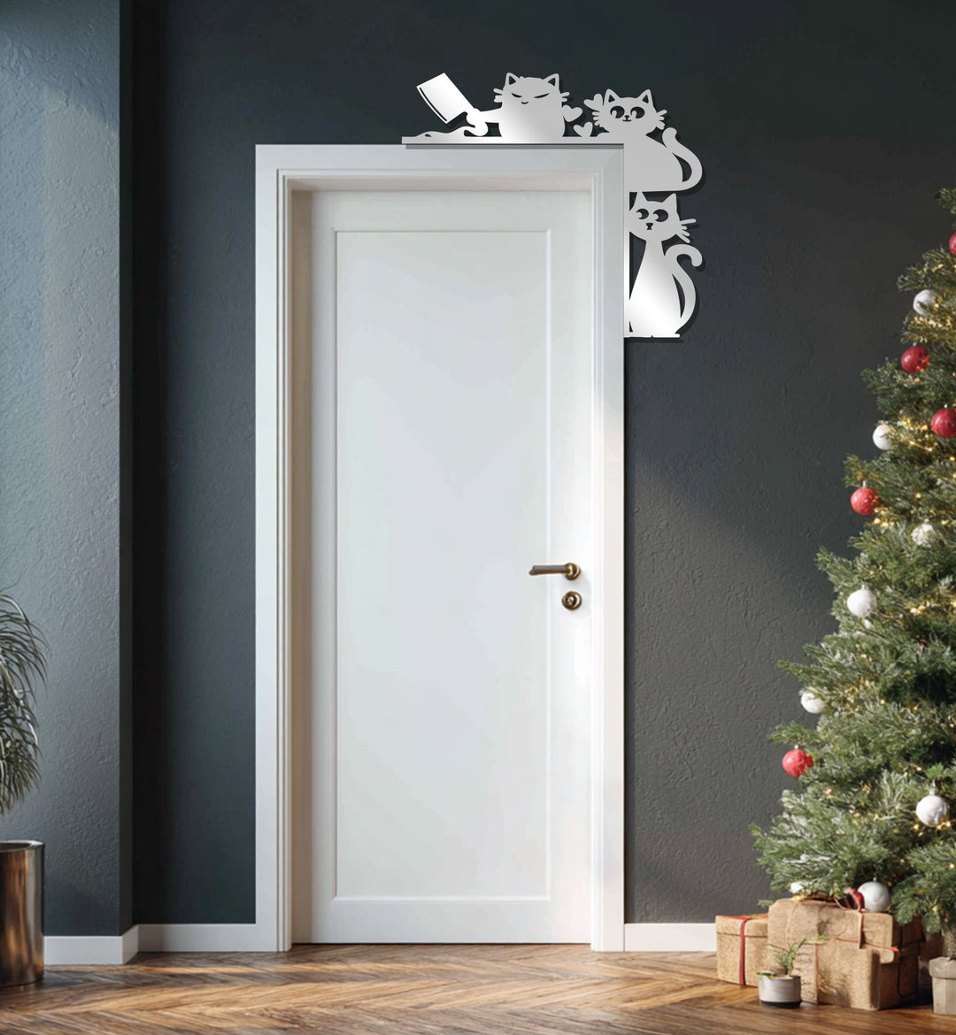 قطط مشاغبة – ديكور معدني مرح للمدفأة على شكل قطة