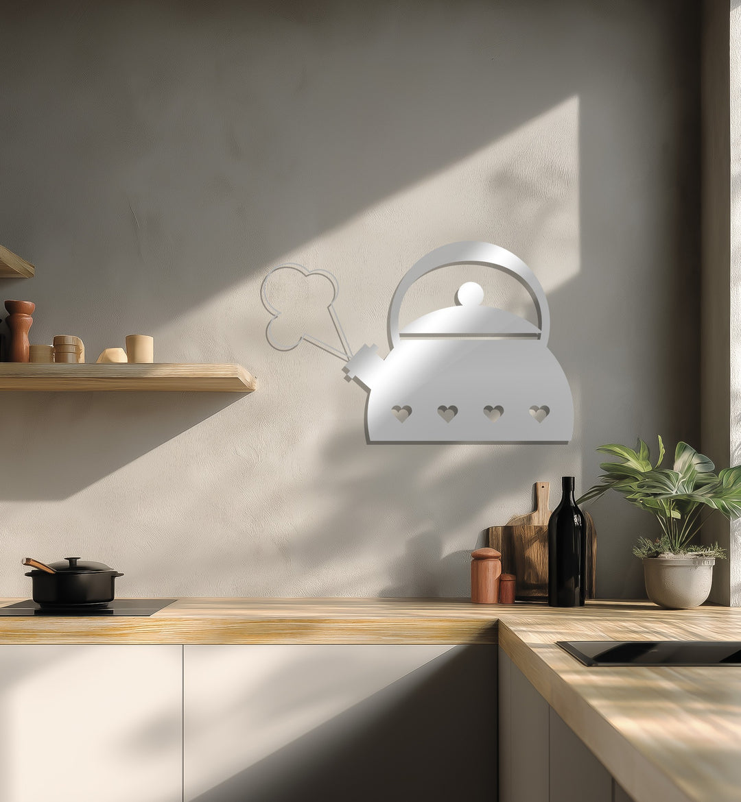 Heart Kettle Silhouette – Cozy Kitchen Metal Wall Art