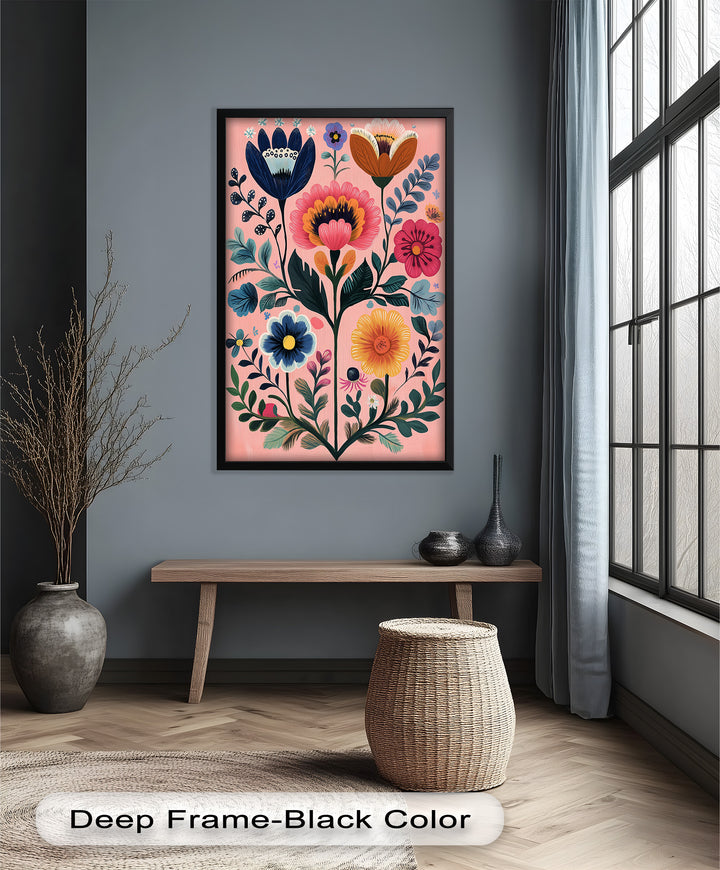 Blossom Carnival – Whimsical Boho Flower Oil Painting