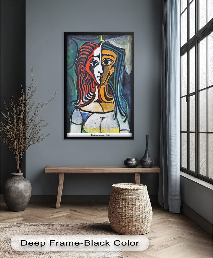 Dual Gaze – Buste de Femme Inspired Picasso Oil Painting
