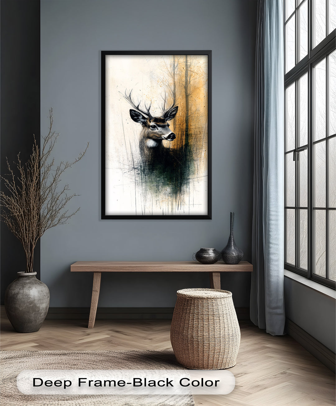 Majestic Deer Portrait - Animal Oil Painting