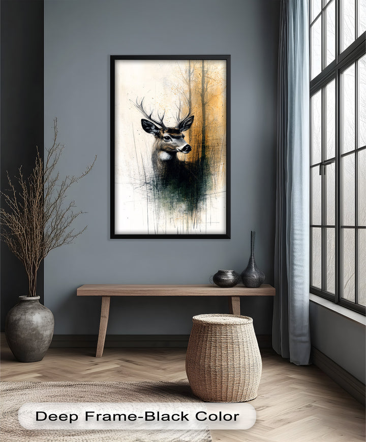 Majestic Deer Portrait - Animal Oil Painting