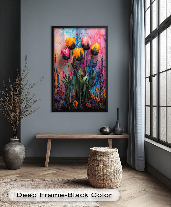 Colorful Tulip Garden - Flower Oil Painting