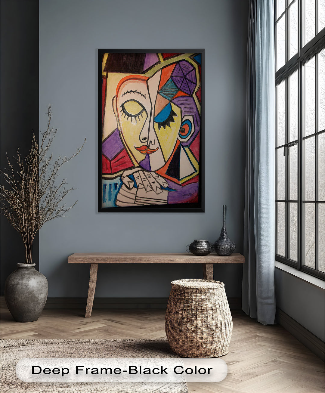 Unified Gaze – Dual Expression Abstract Picasso Oil Painting