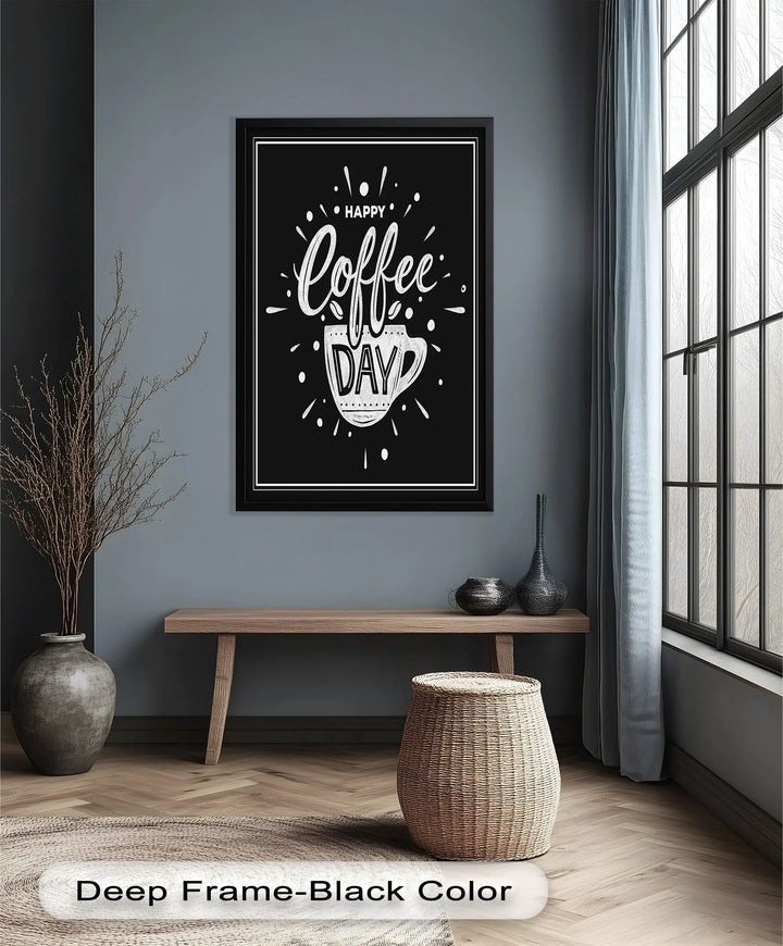 Happy Coffee Day – Fun Typography Oil Painting - MyPhotoStation
