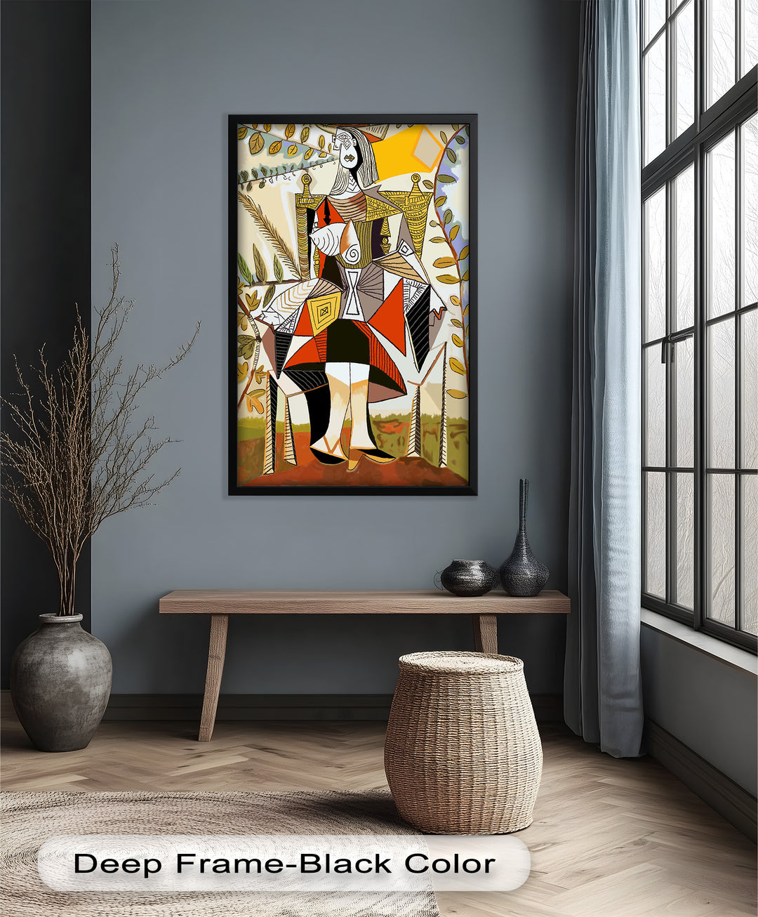 Queen Among Leaves – Picasso Style Cubist Oil Painting