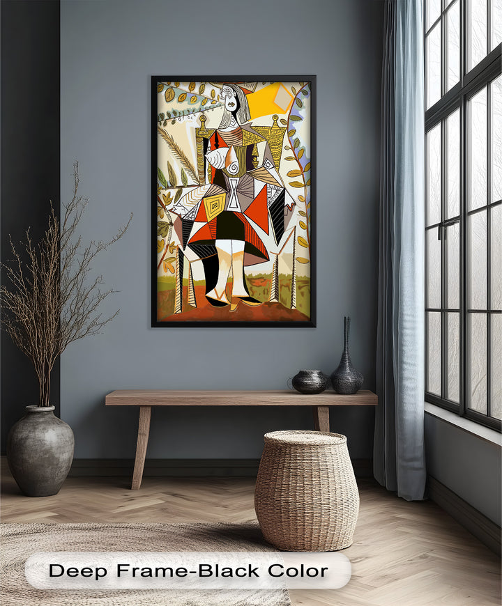 Queen Among Leaves – Picasso Style Cubist Oil Painting