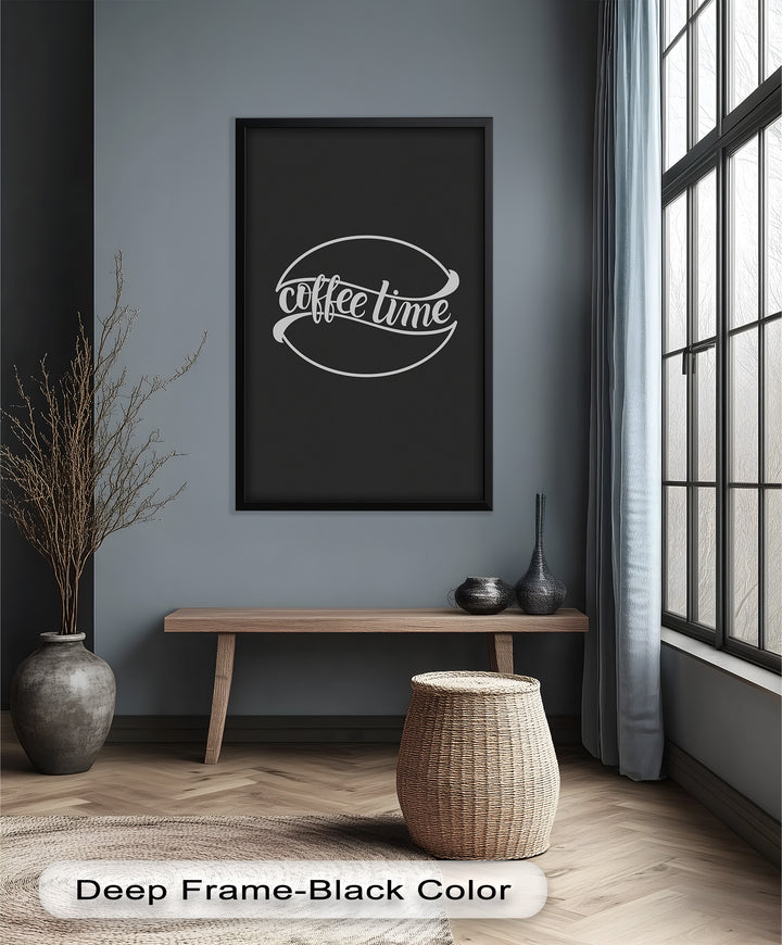 Modern Coffee Time Typography – Minimalist Oil Painting