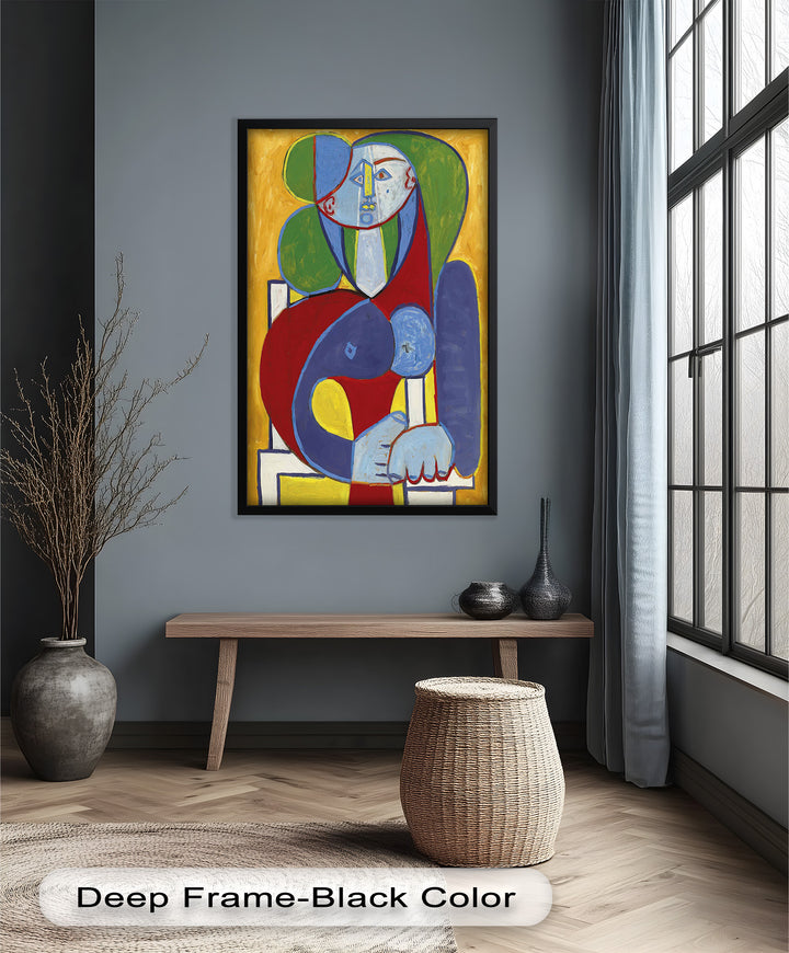 Color Harmony – Abstract Seated Woman Picasso Oil Painting