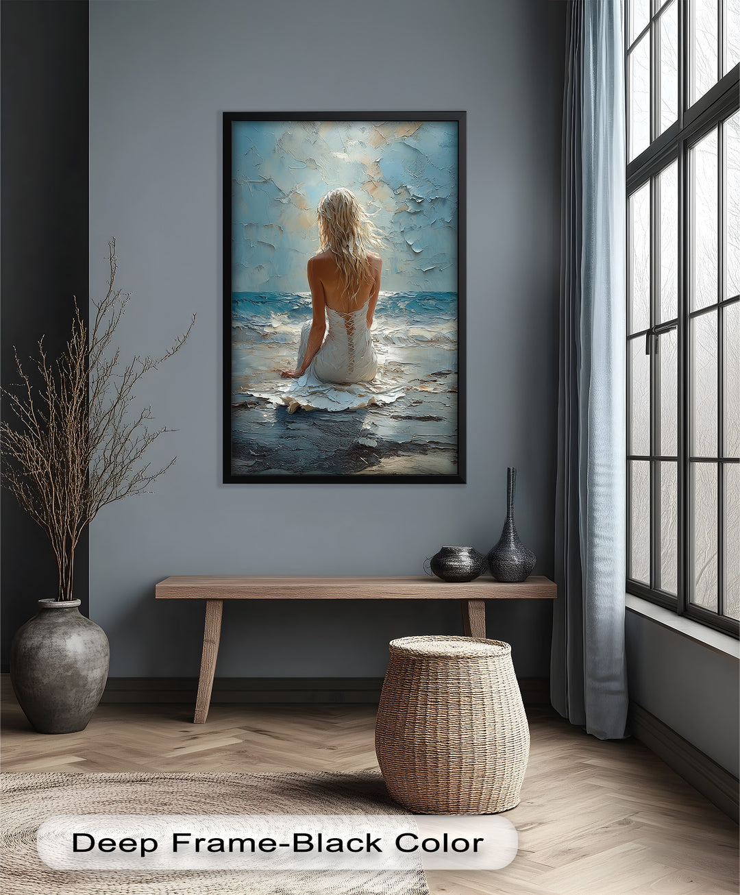 Whispers of the Tide – Serene Ocean Abstract Oil Painting