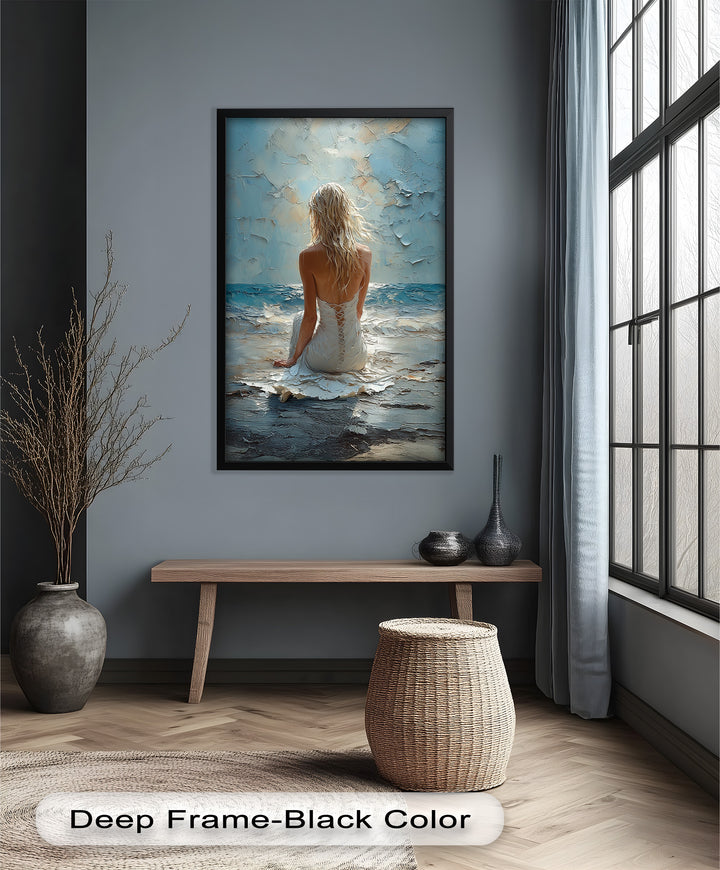 Whispers of the Tide – Serene Ocean Abstract Oil Painting