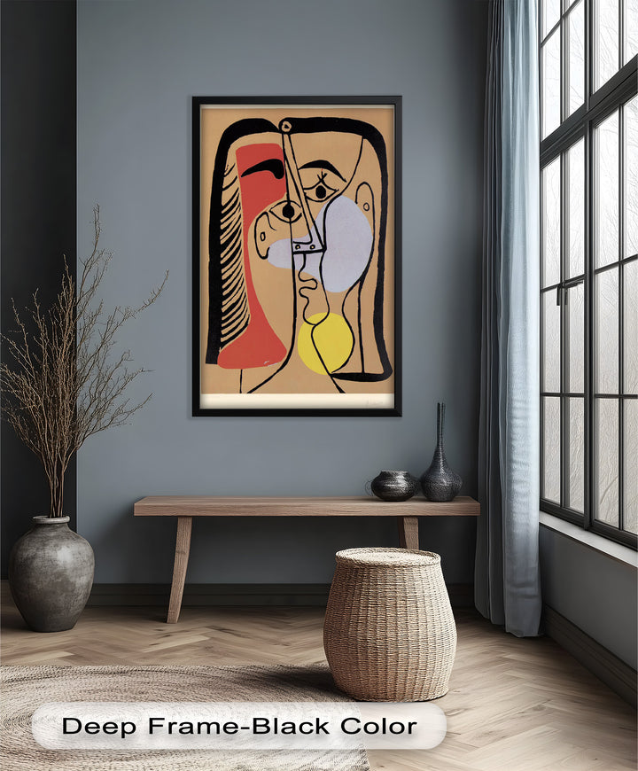 Fragmented Gaze – Minimalist Cubist Portrait Picasso Oil Painting
