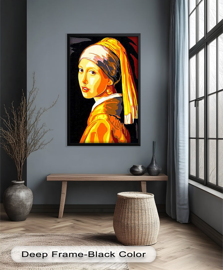 Modern Interpretation of Girl with a Pearl Earring - Renaissance Oil Painting