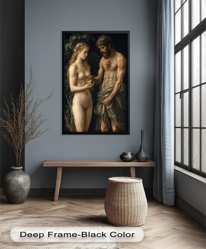 First Temptation – Adam and Eve Renaissance Oil Painting