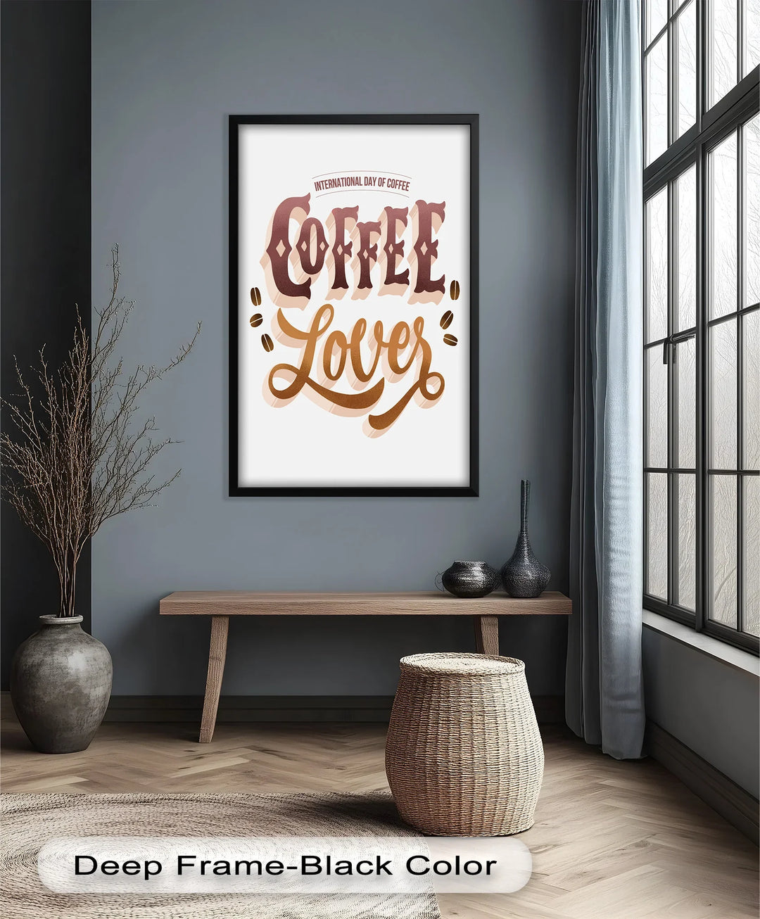 Coffee Lover Typography Art – Coffee Day Oil Painting - MyPhotoStation