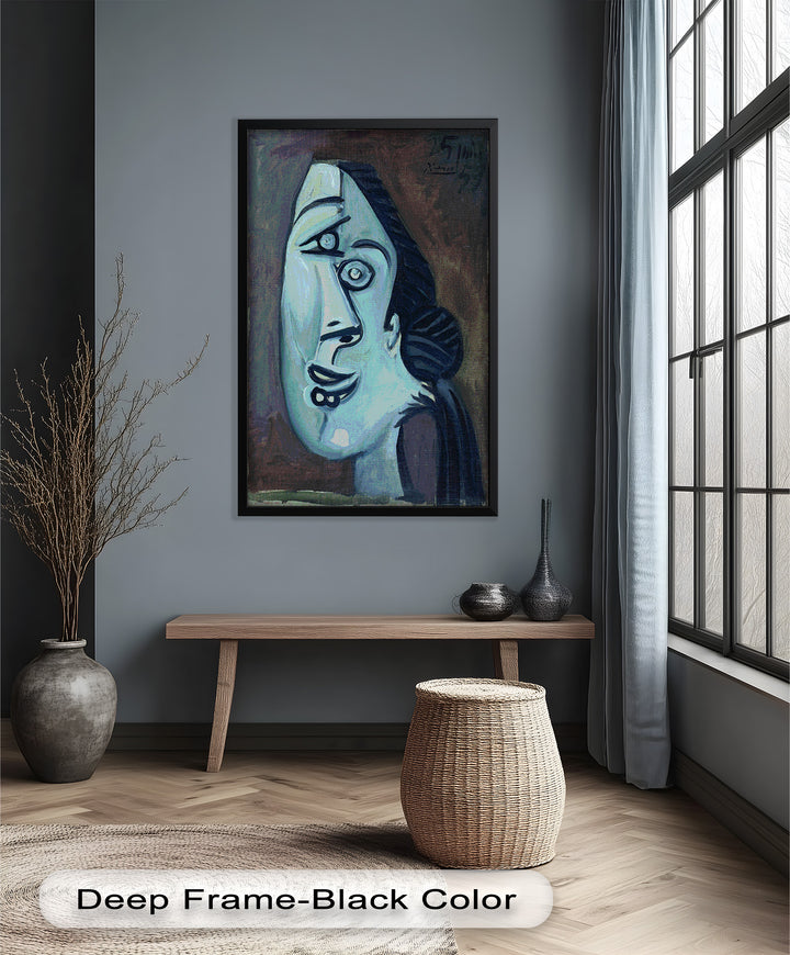 Twilight Reflections – Blue Cubist Woman Picasso Oil Painting