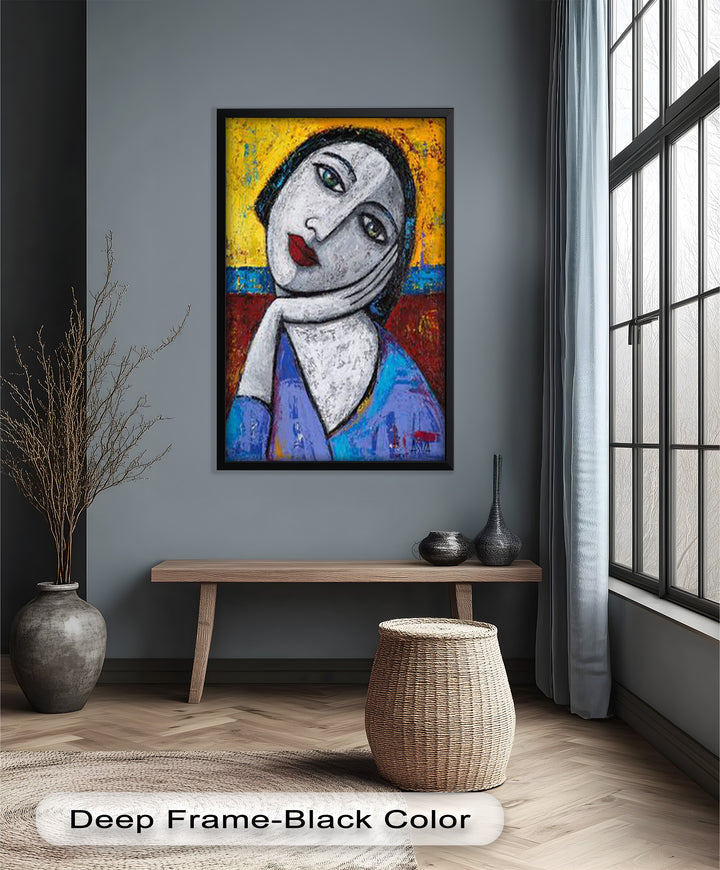 Quiet Reflection – Textured Modern Portrait Picasso Oil Painting