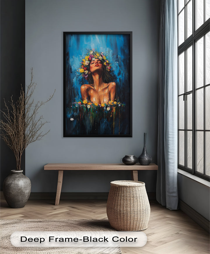 Floral Reverie – Ethereal Woman with Flower Crown Oil Painting