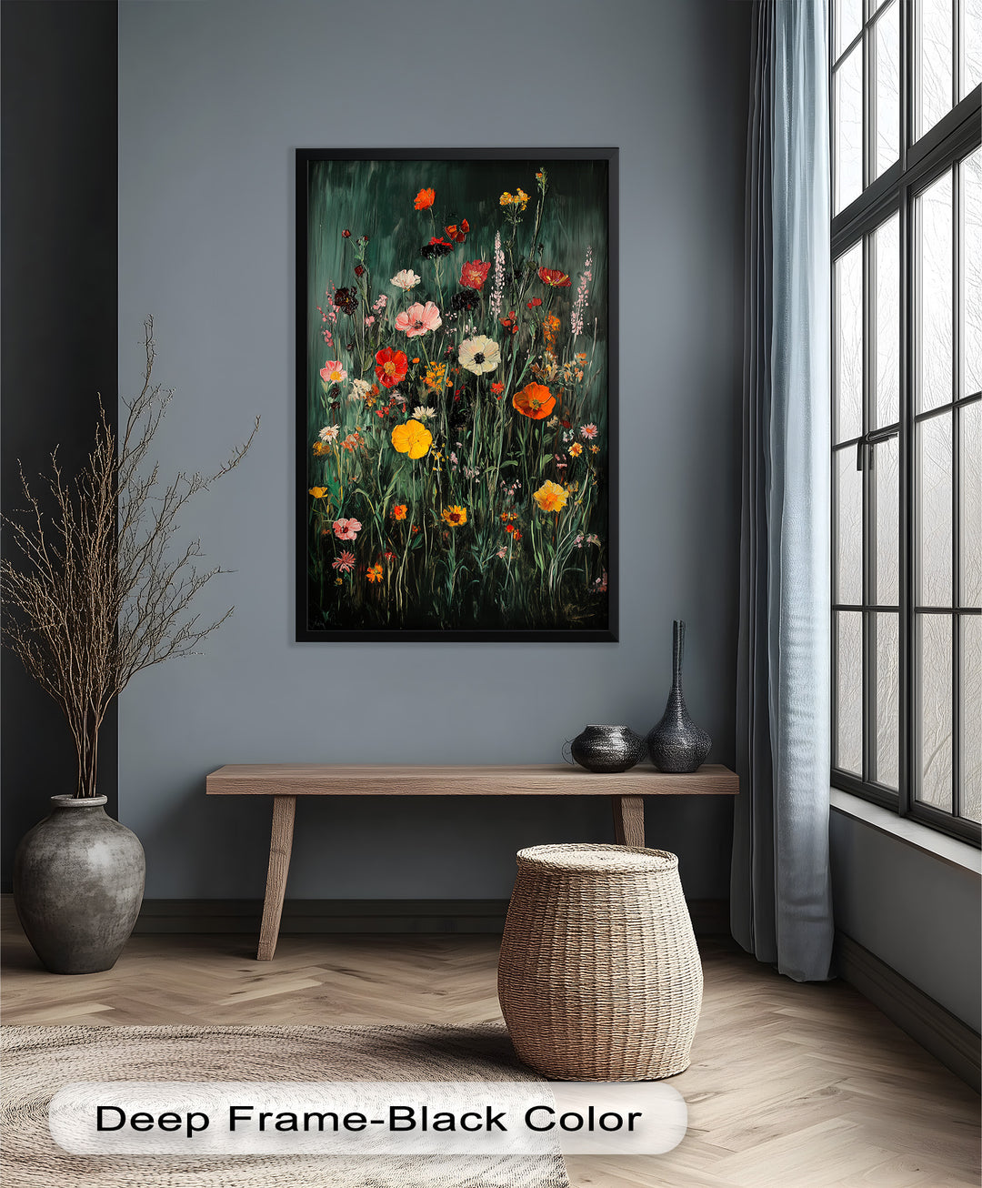 Wild Meadow Bloom – Colorful Field Flowers Flower Oil Painting