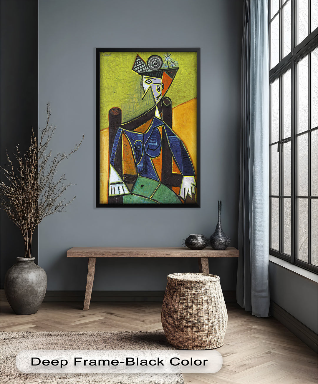 Woman in a Spiral Hat – Picasso-Style Cubist Oil Painting