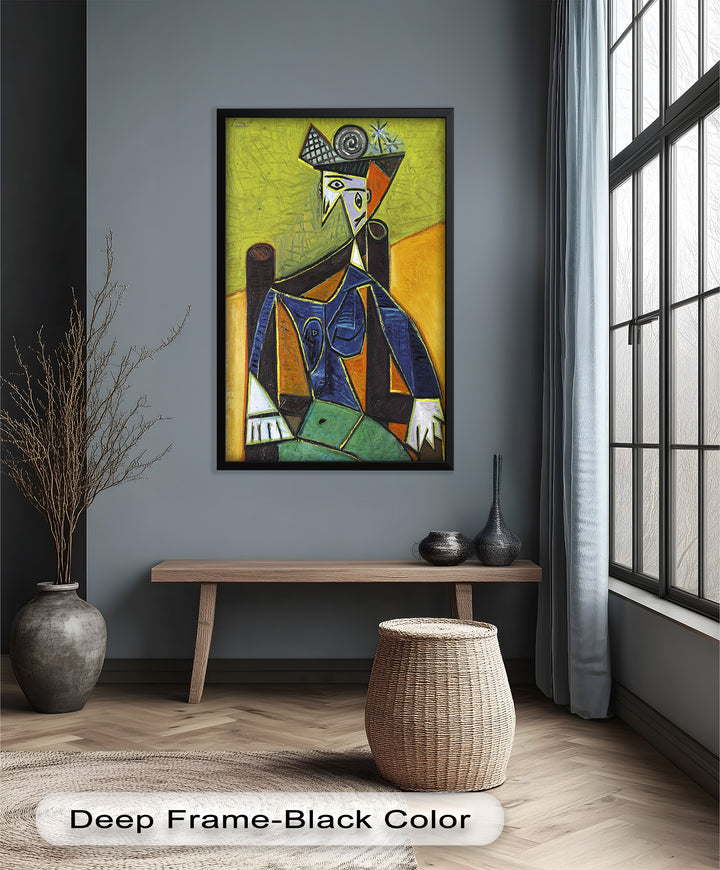 Woman in a Spiral Hat – Picasso-Style Cubist Oil Painting