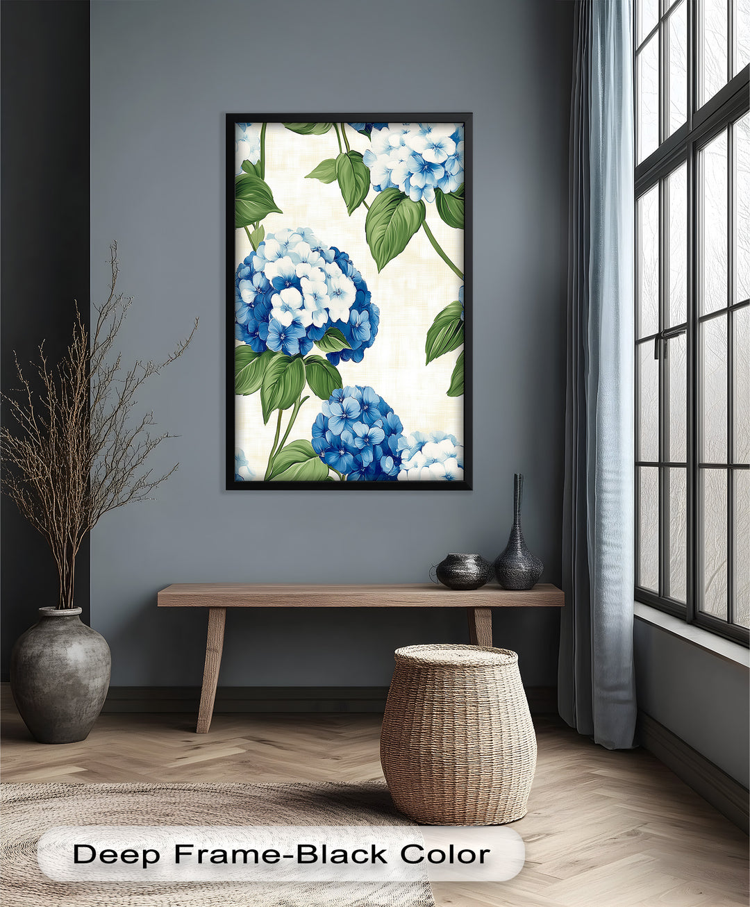 Blue and White Blooming - Flower Oil Painting