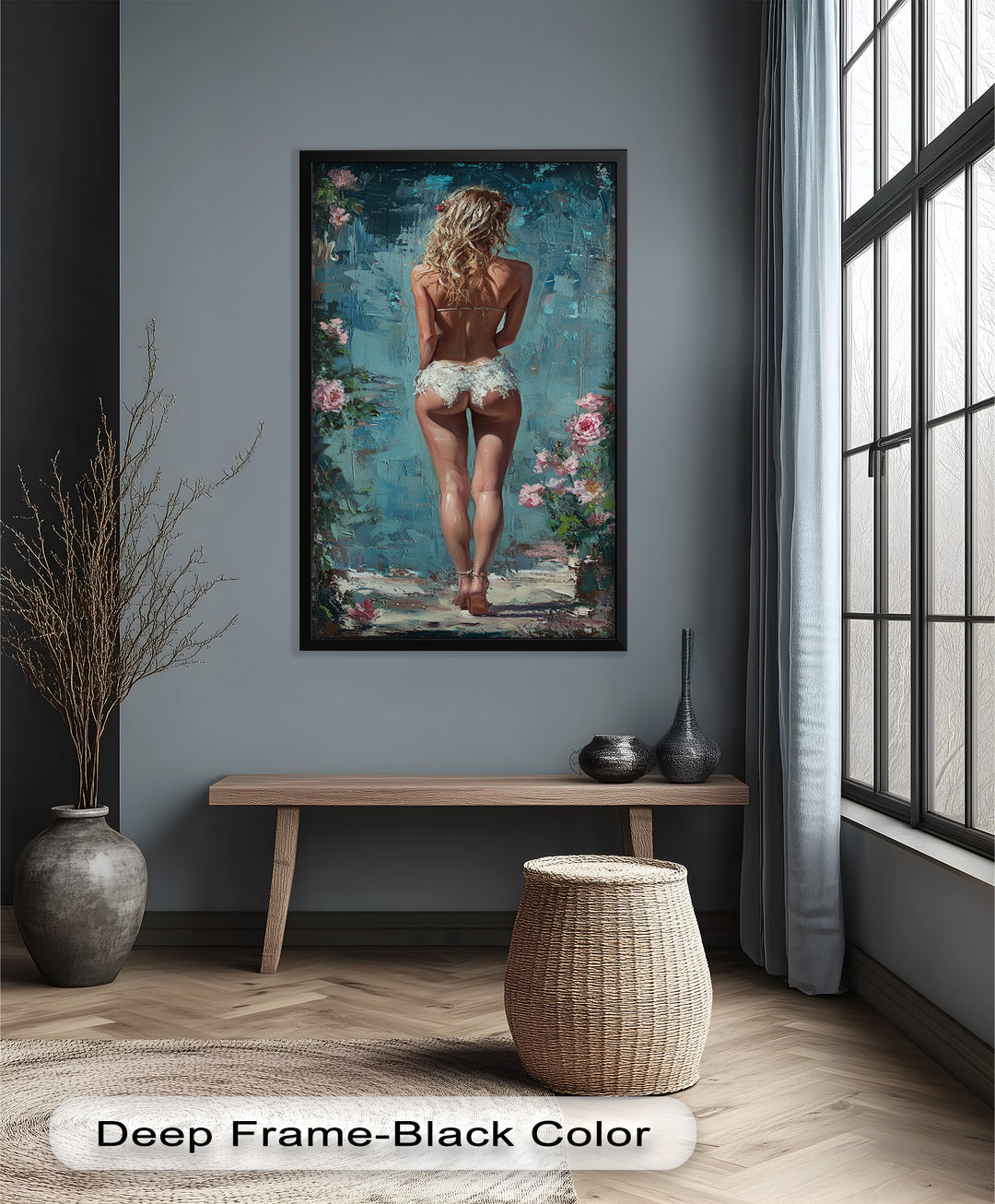 Garden Muse – Romantic Floral Nude Oil Painting