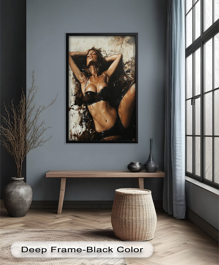 Sun-Drenched Muse - Female Portrait in Abstract Oil Painting