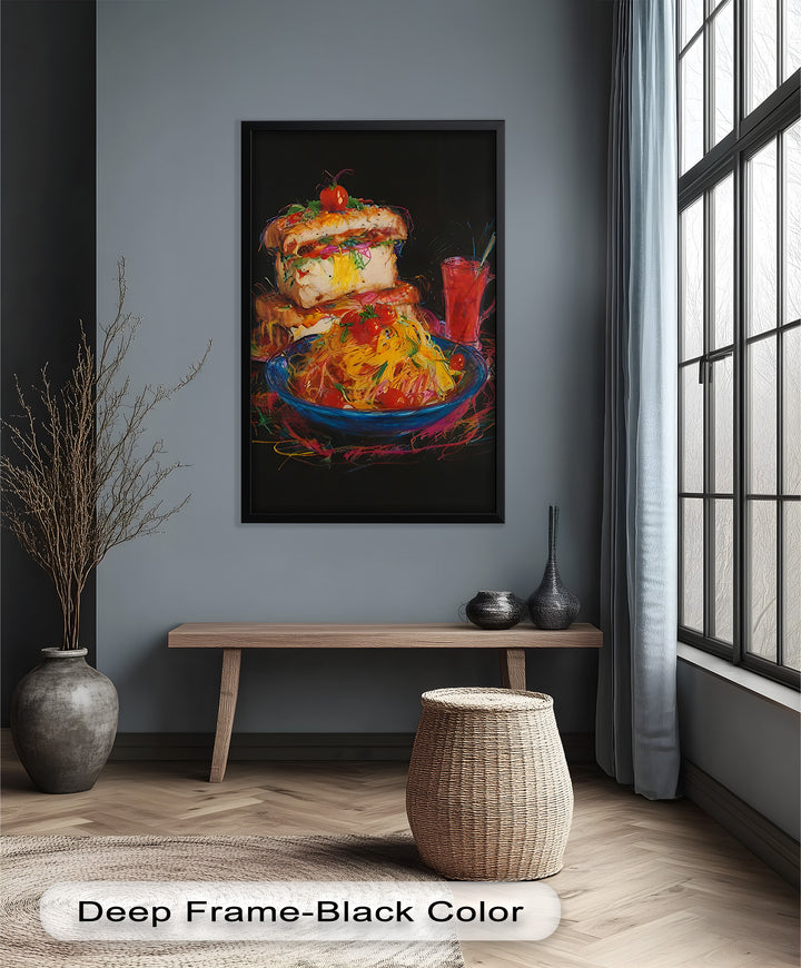 Gourmet-Sandwich und Pasta-Explosion - Food Painting