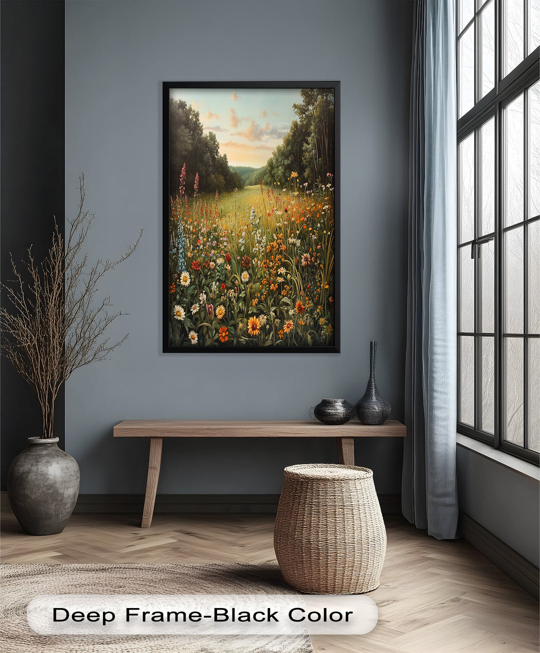 Whispers of Meadow Bloom – Colorful Wildflower Field Oil Painting