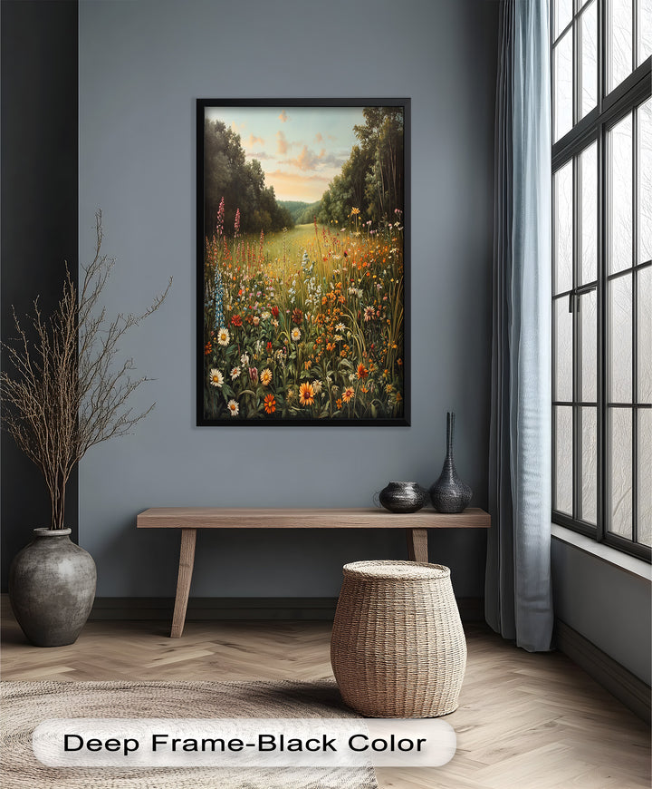 Whispers of Meadow Bloom – Colorful Wildflower Field Oil Painting