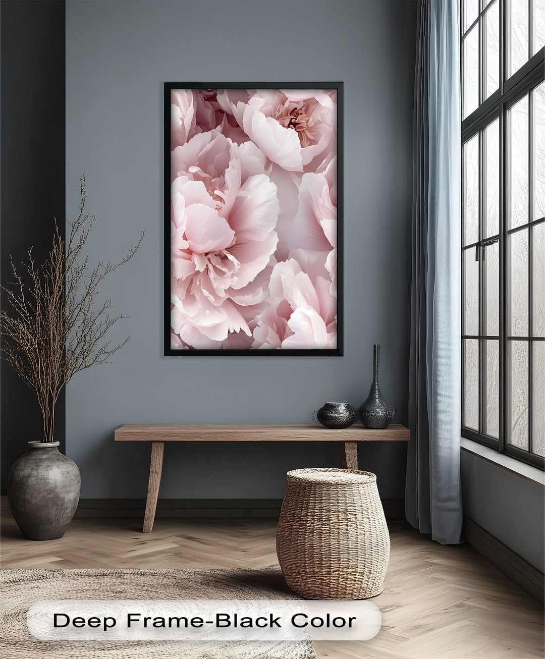 Blushing Petal Bloom – Soft Pink Peony Flower Oil Painting