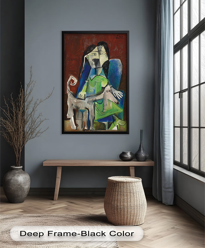 Woman with Afghan Hound – Picasso Oil Painting