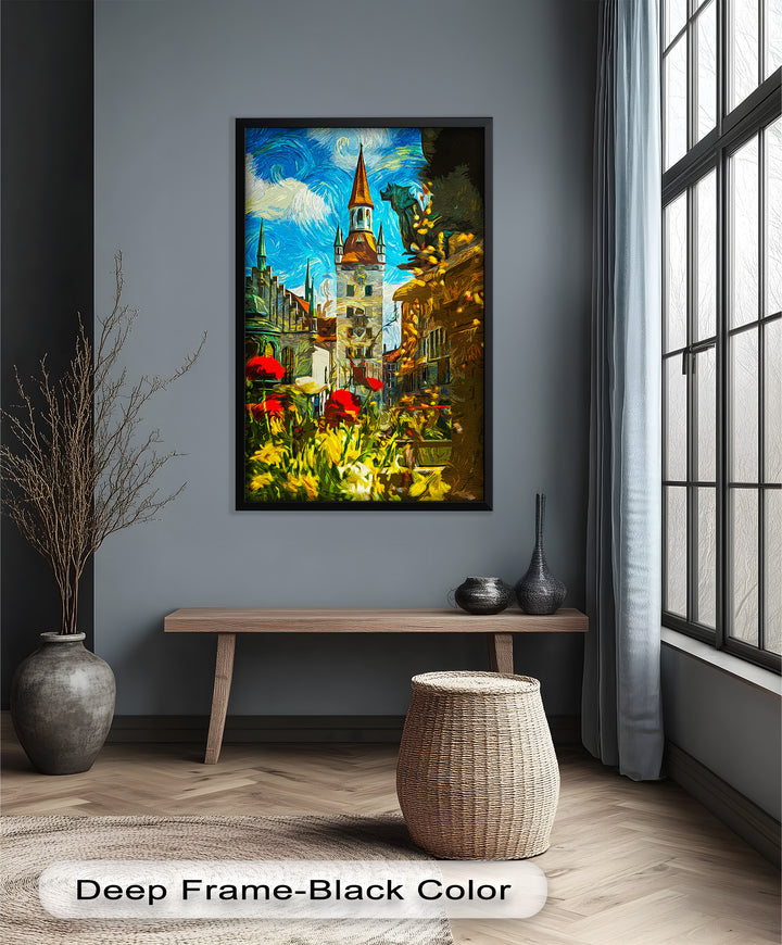 Sunlit Cathedral Square – Vibrant European Cityscape Picasso Oil Painting