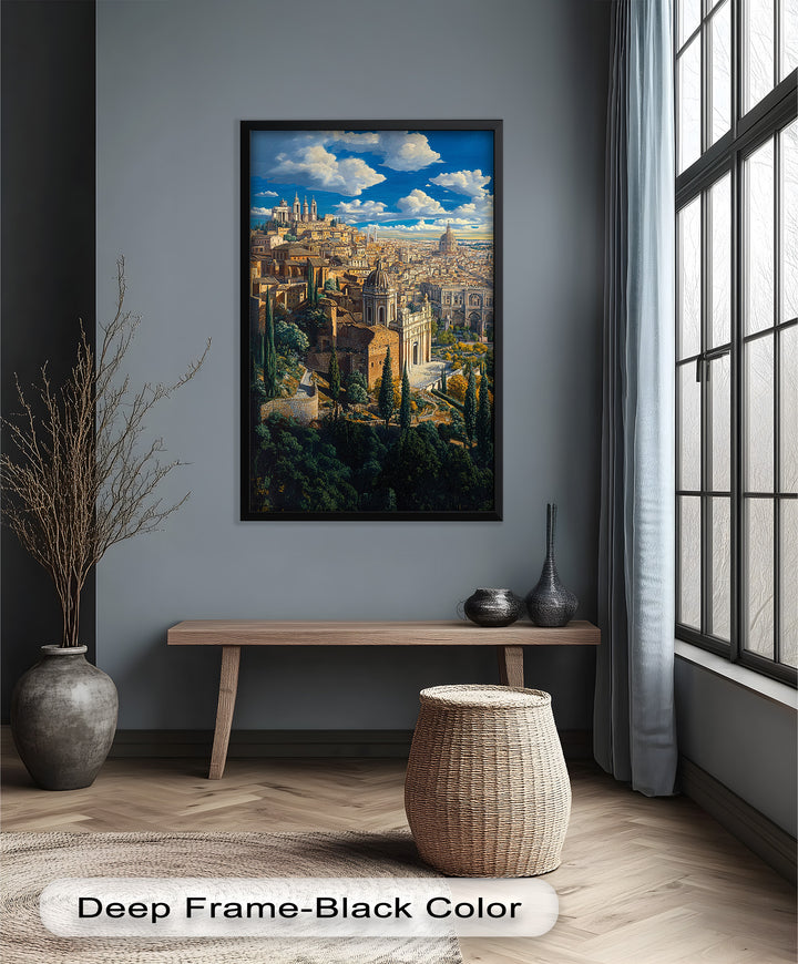 Sunlit Heights of Rome – Classical Cityscape Renaissance Oil Painting