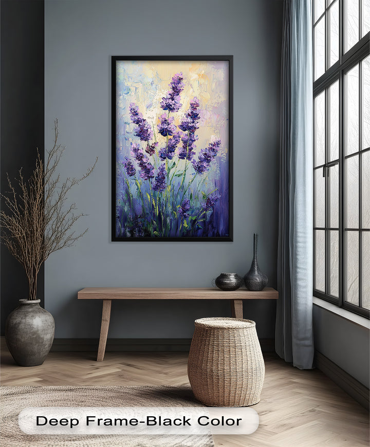 Impressionist Lavender Stalks - Flower Oil Painting