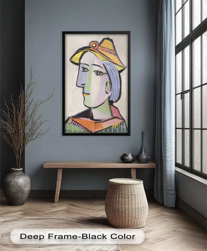 Tranquil Gaze – Picasso-Inspired Side Profile Oil Painting