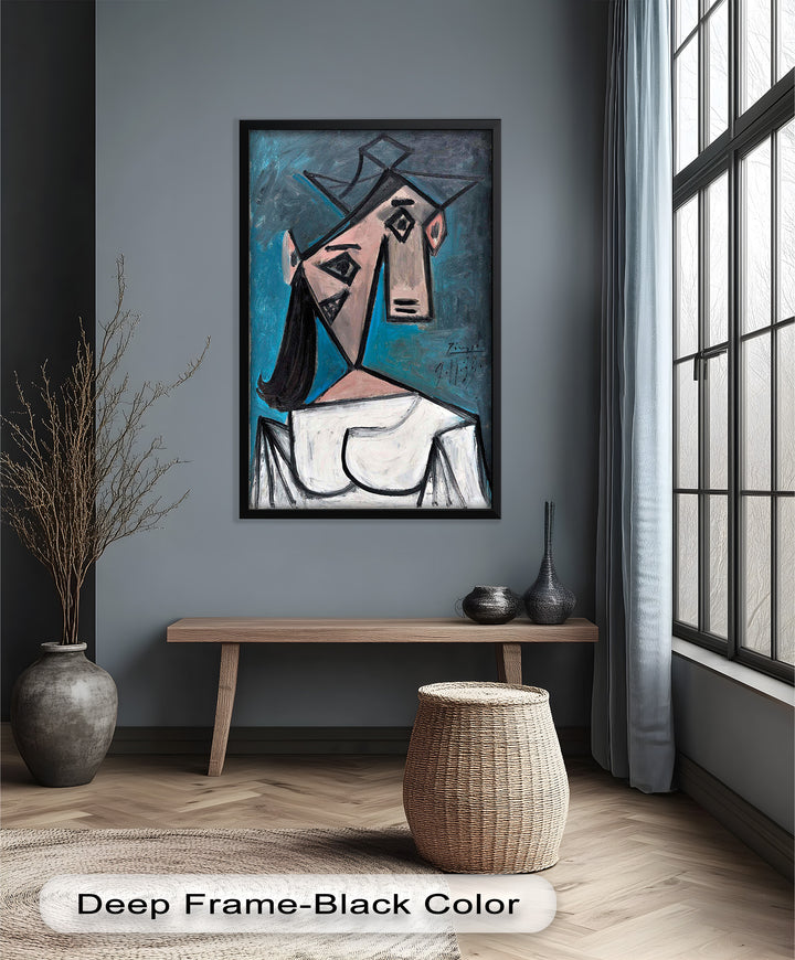 Angular Expression – Cubist Woman in White Dress Picasso Oil Painting