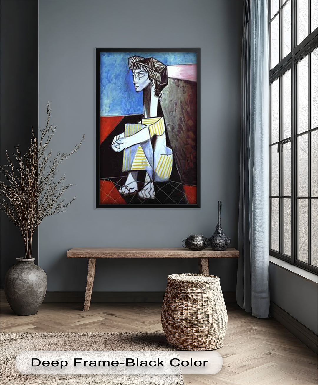 Seated Boy with Striped Garment – Picasso Oil Painting