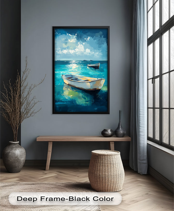 Still Waters at Sea – Boat Oil Painting