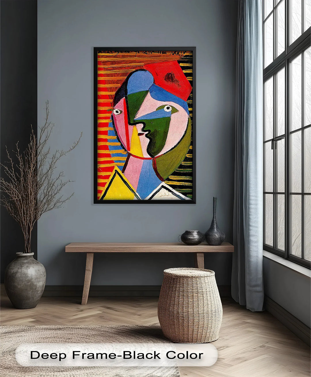 Split Gaze – Colorful Abstract Portrait Picasso Oil Painting - MyPhotoStation