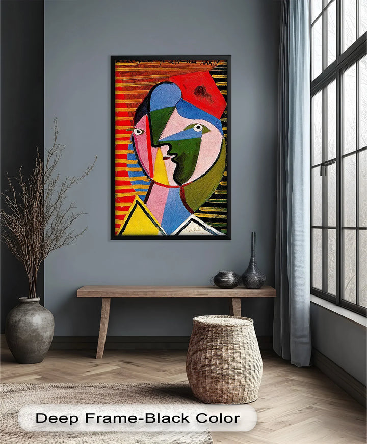 Split Gaze – Colorful Abstract Portrait Picasso Oil Painting - MyPhotoStation