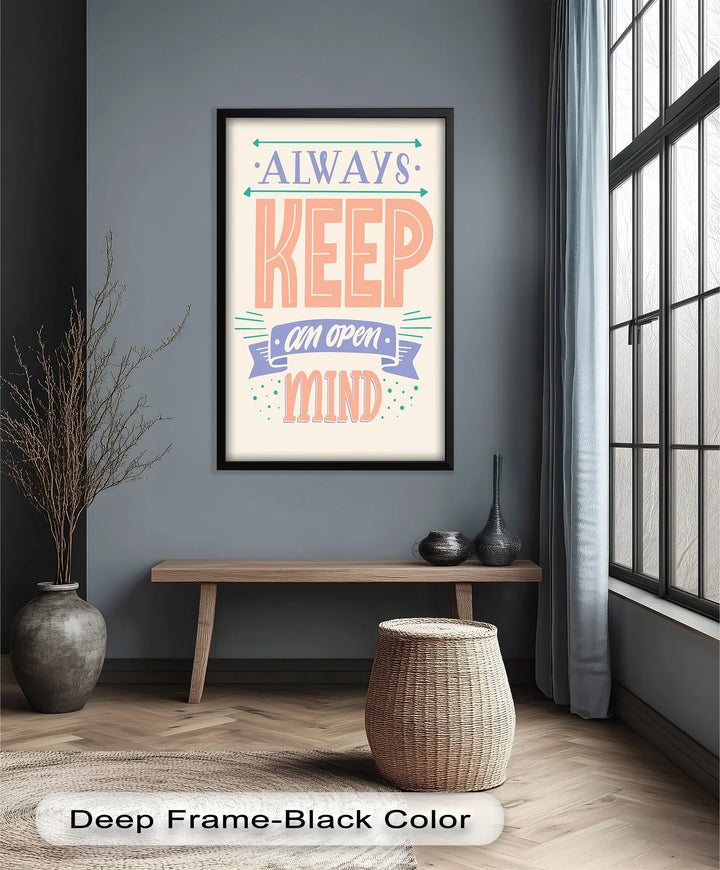 Always Keep an Open Mind – Pastel Typography Oil Painting - MyPhotoStation