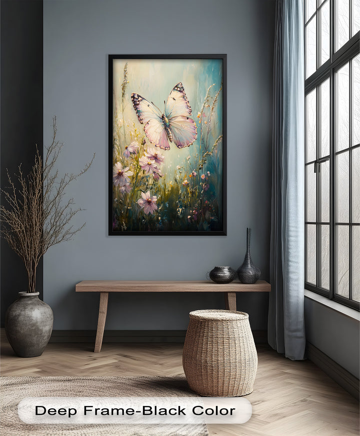 Butterfly Among Wildflowers – Animal Oil Painting