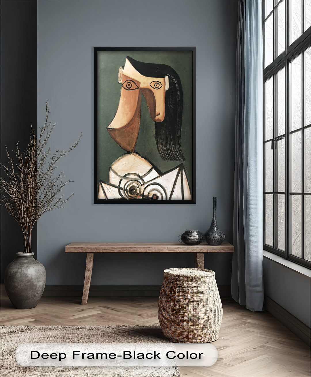 Serene Abstraction – Cubist Female Portrait Oil Painting