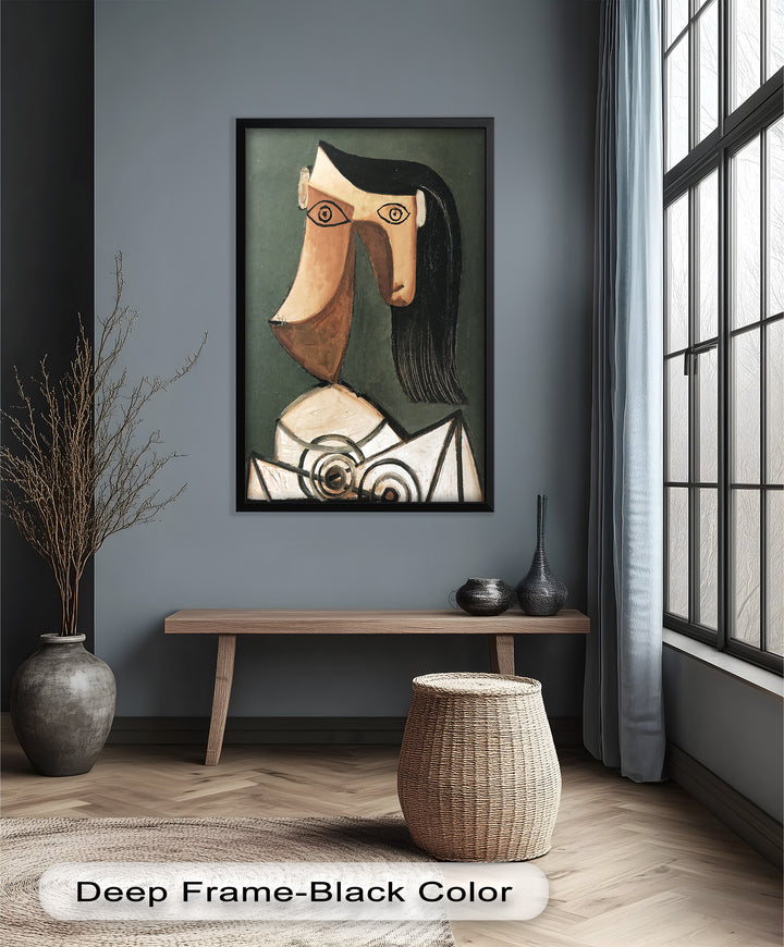 Serene Abstraction – Cubist Female Portrait Oil Painting